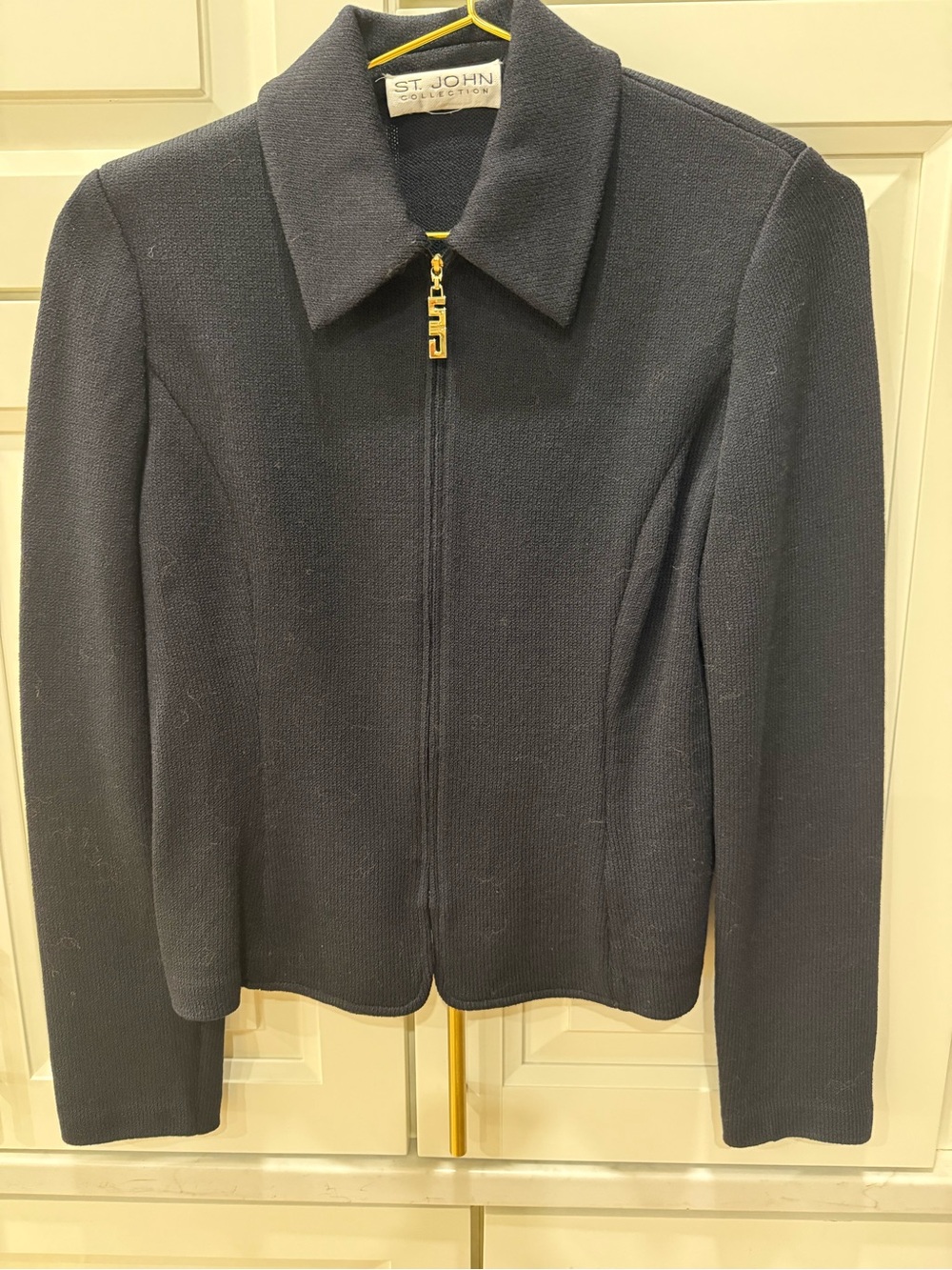 Vintage St. John Timeless Classic Santana Zip-front Knit Sweater